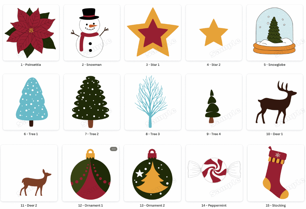 Image shows all 15 graphics included in this pack.